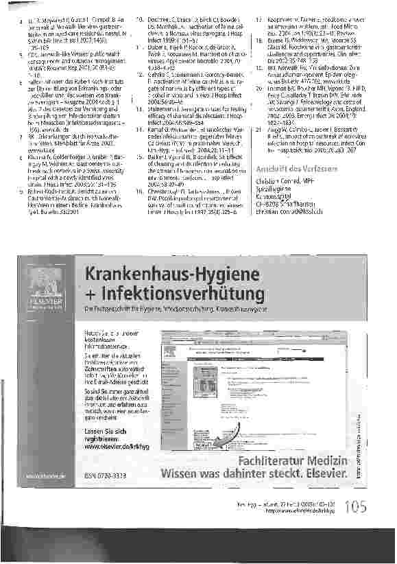 Vorschauseite 3: Hygienemaßnahmen und Ausbruchsmanagement bei Norovirus-Epidemien