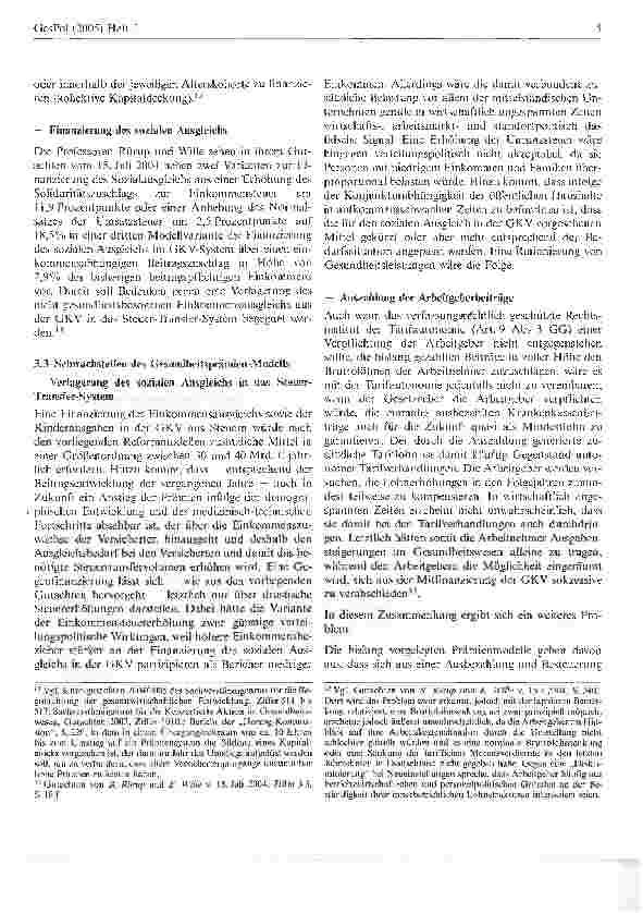 Vorschauseite 5: Das CDU/CSU-Modell einer Solidarischen Gesundheitsprämie