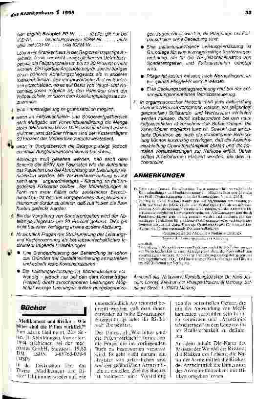 Vorschauseite 5: Zur Umsetzung der BPflV 95: Bericht aus dem Klinikum der Philipps-Universität Marburg