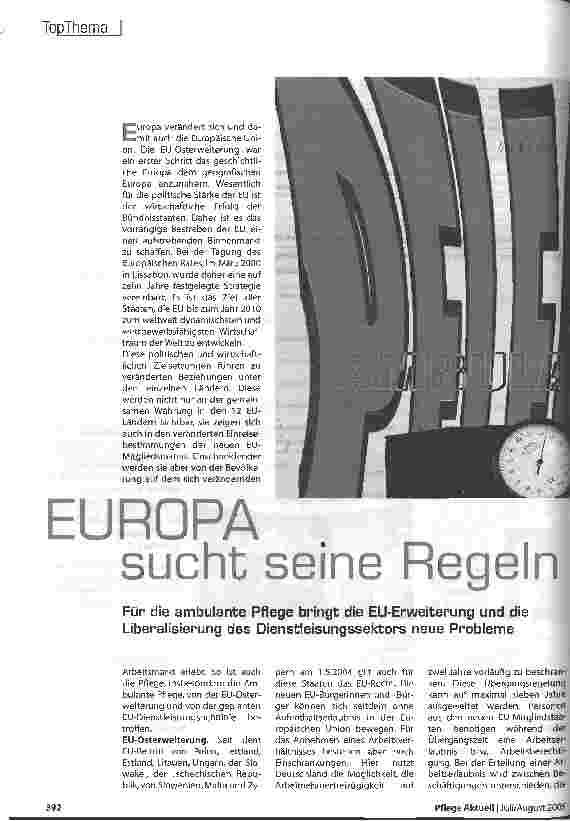 Vorschauseite 1: EUROPA sucht seine Regeln