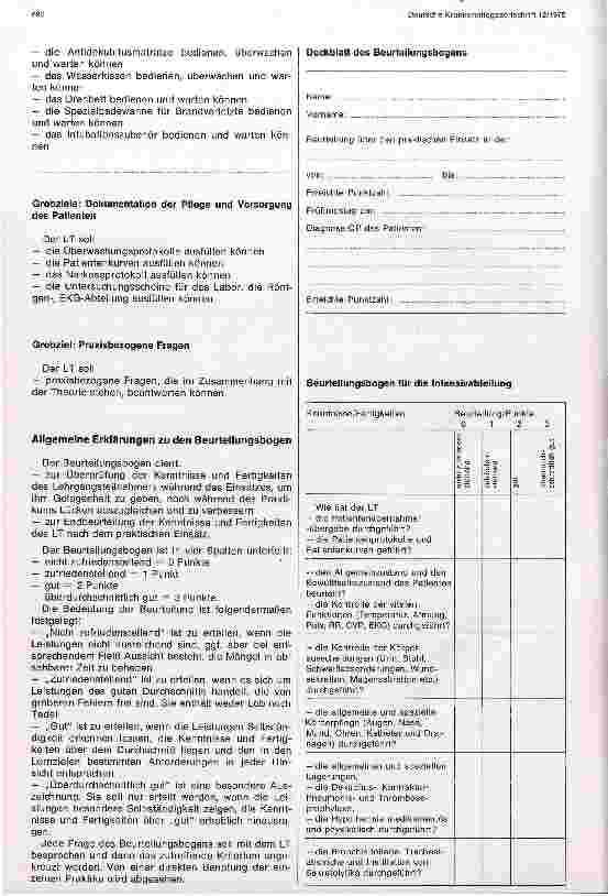 Vorschauseite 3: Lehrgang zur Heranbildung von Fachschwestern u.Fachpflegern für Anästhesie u. Intensivpflege Uni Berlin