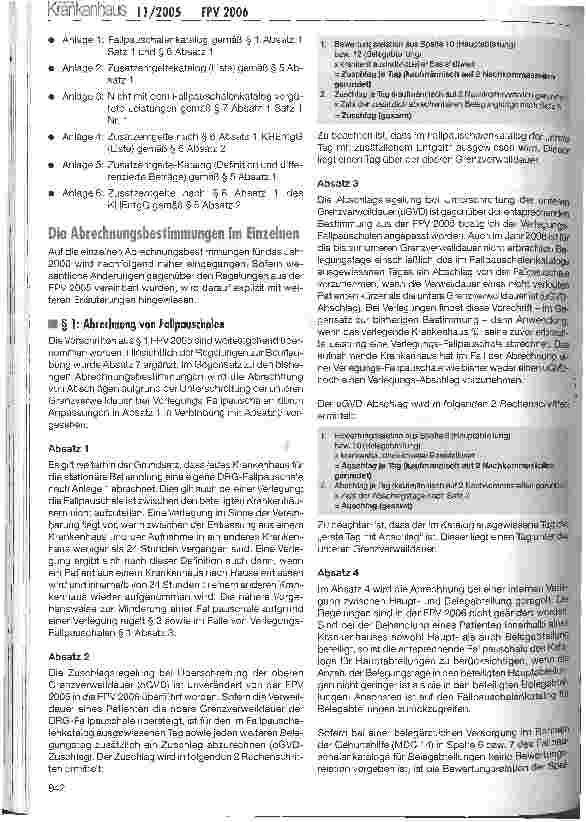 Vorschauseite 3: Abrechnung nach der FPY 2006