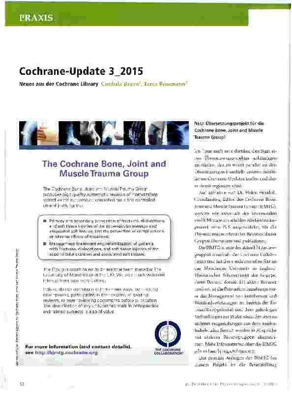 Vorschauseite 1: Cochrane-Update 3 2015