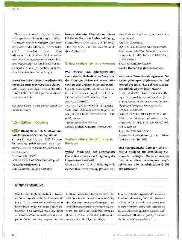 Vorschauseite 5: Cochrane-Update 3 2015