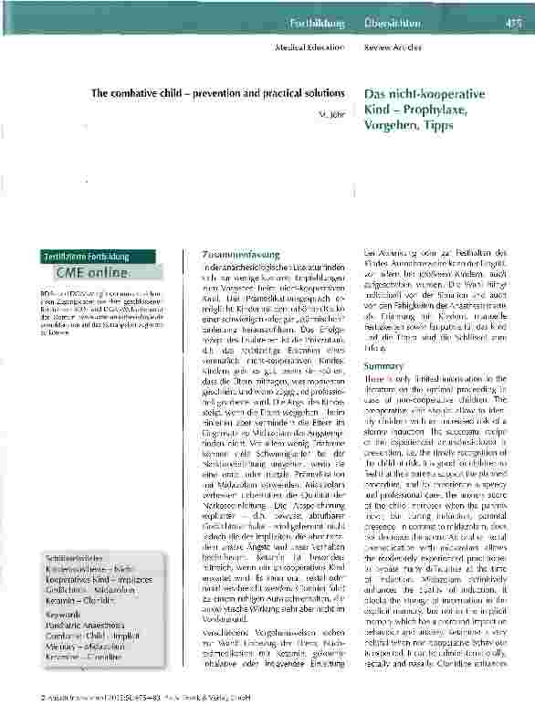 Vorschauseite 1: Das nicht-kooperative Kind - Prophylaxe, Vorgehen, Tipps