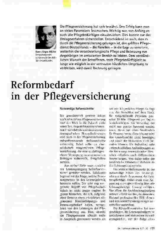 Vorschauseite 1: Reformbedarf in der Pflegeversicherung