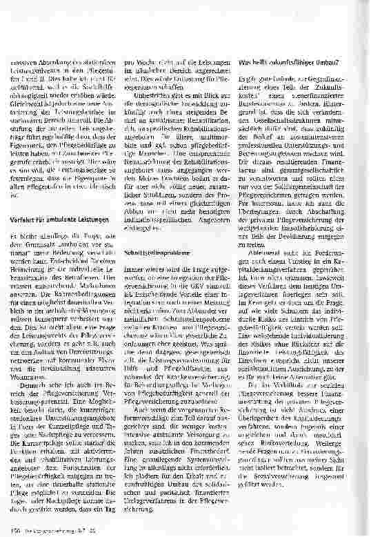 Vorschauseite 2: Reformbedarf in der Pflegeversicherung