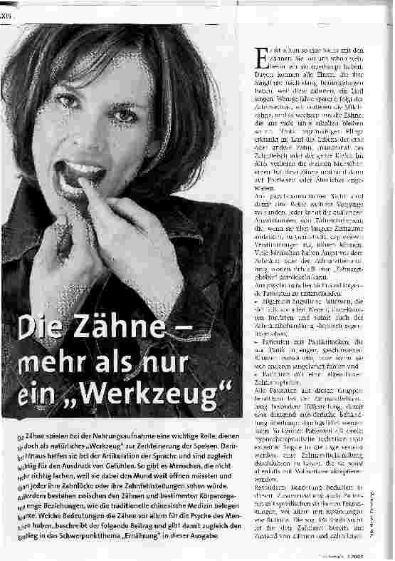 Vorschauseite 1: Die Zähne - mehr als nur ein Werkzeug