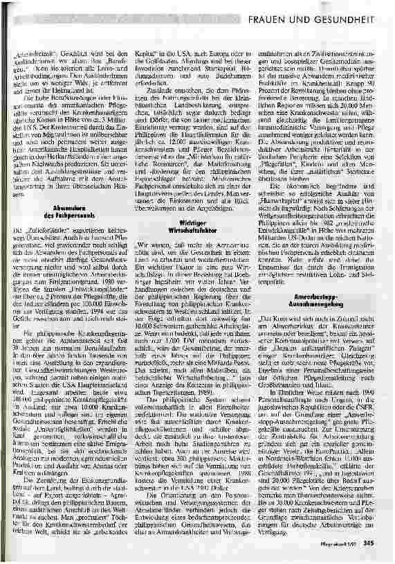 Vorschauseite 2: Weltweit verschwestert Zur Situation der Krankenschwester auf dem internationalen Arbeitsmarkt