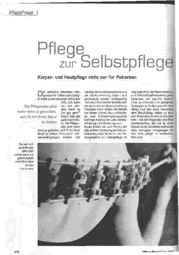 Vorschauseite 1: Pflege zur Selbstpflege