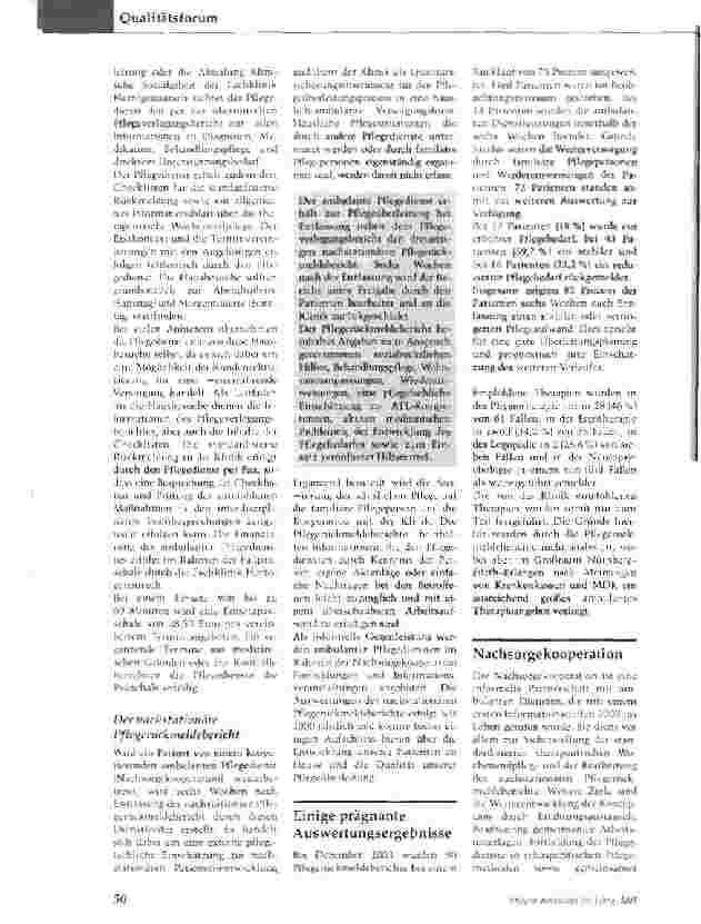Vorschauseite 3: Pflegedienste als PartnerRehabilitationsklinik etabliert standardisiertes Nachsorgekonzept
