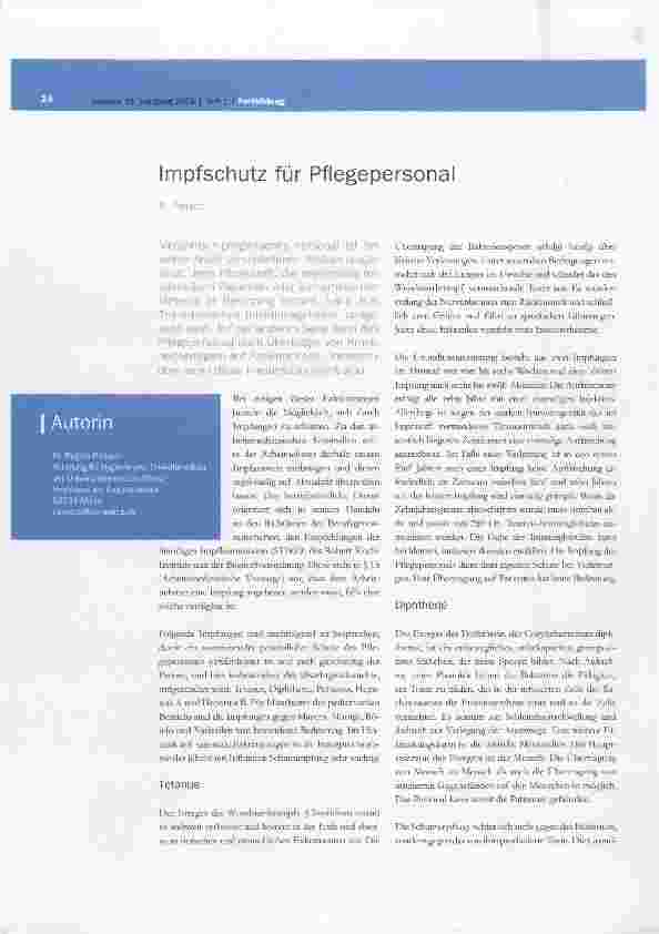 Vorschauseite 1: Impfschutz für Pflegepersonal
