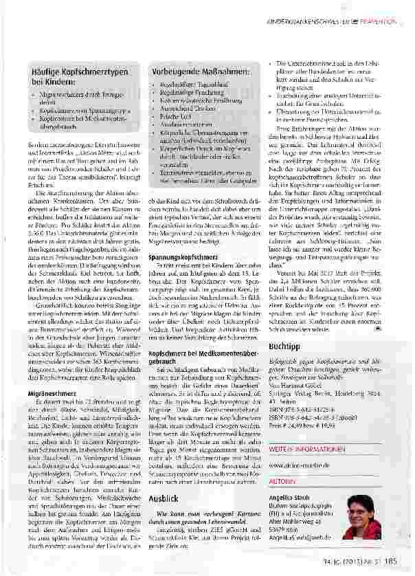 Vorschauseite 2: Neues Schulfach: Kopfschmerzen