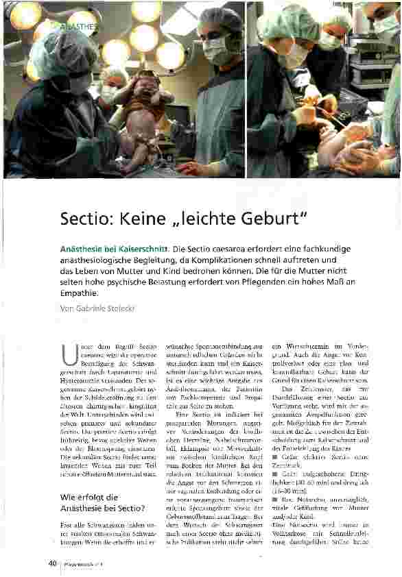 Vorschauseite 1: Sectio: Keine leichte Geburt