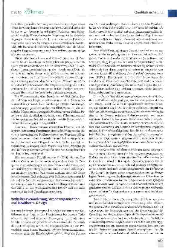 Vorschauseite 2: Händehygiene: Verhalten als Schlüsselfaktor von Compliance und Non-Compliance