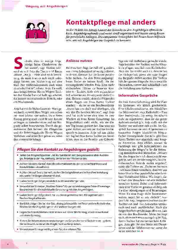 Vorschauseite 1: Kontaktpflege mal anders