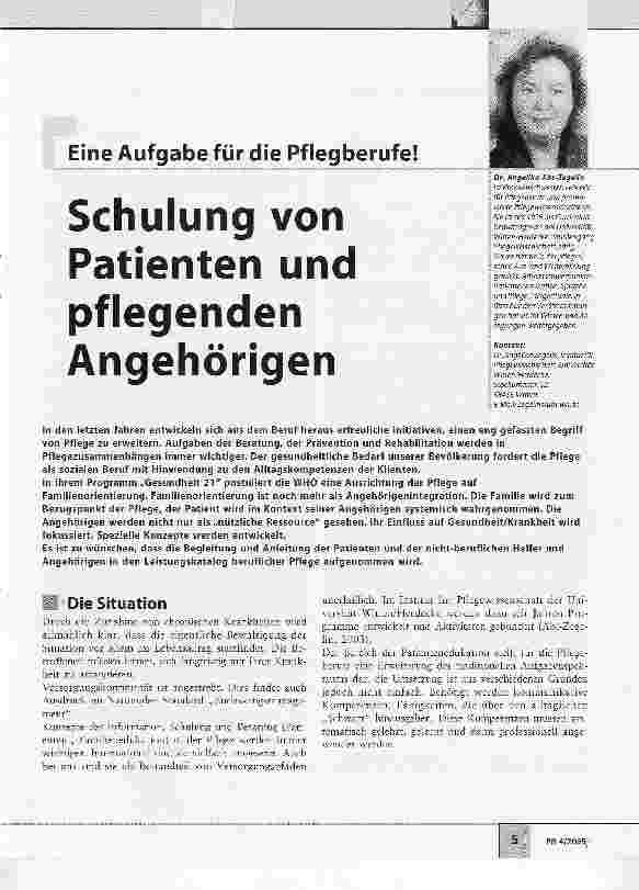 Vorschauseite 1: Schulung von Patienten und pflegenden Angehörigen