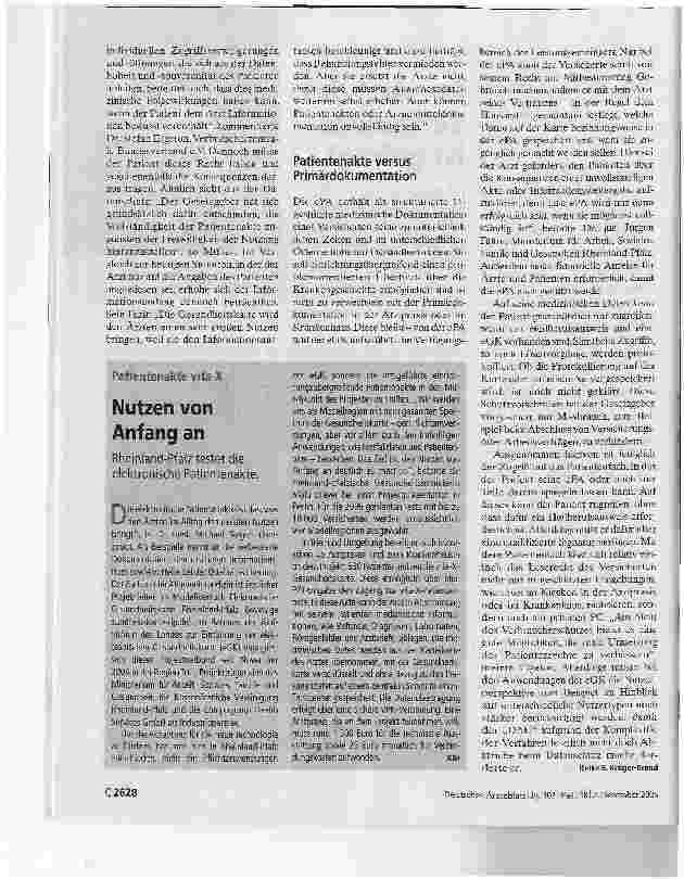 Vorschauseite 2: GesundheitstelematikDer Arzt des Vertrauens ist gefragt