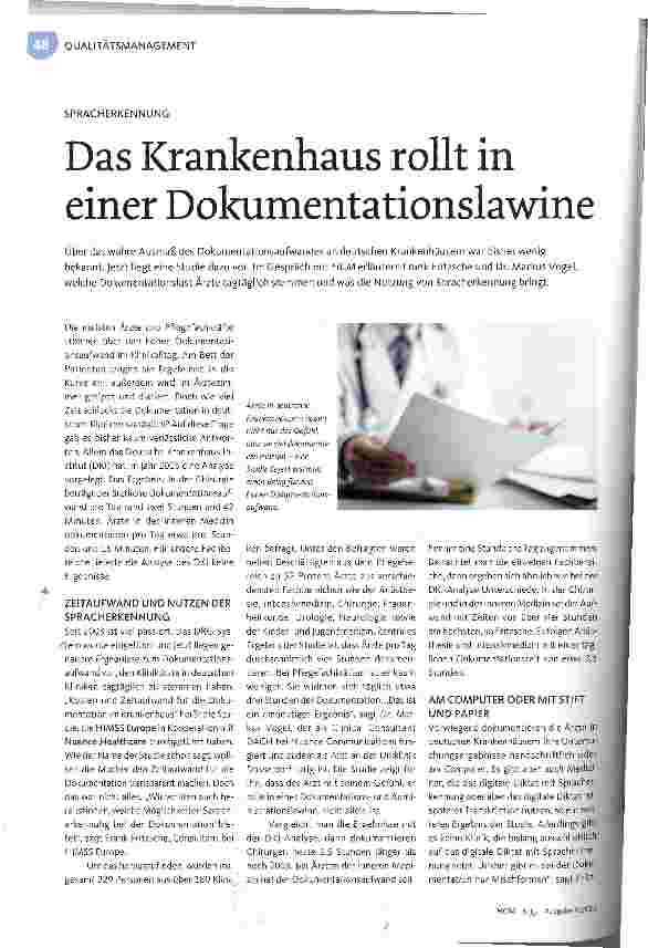 Vorschauseite 1: Das Krankenhaus rollt in einer Dokumentationslawine