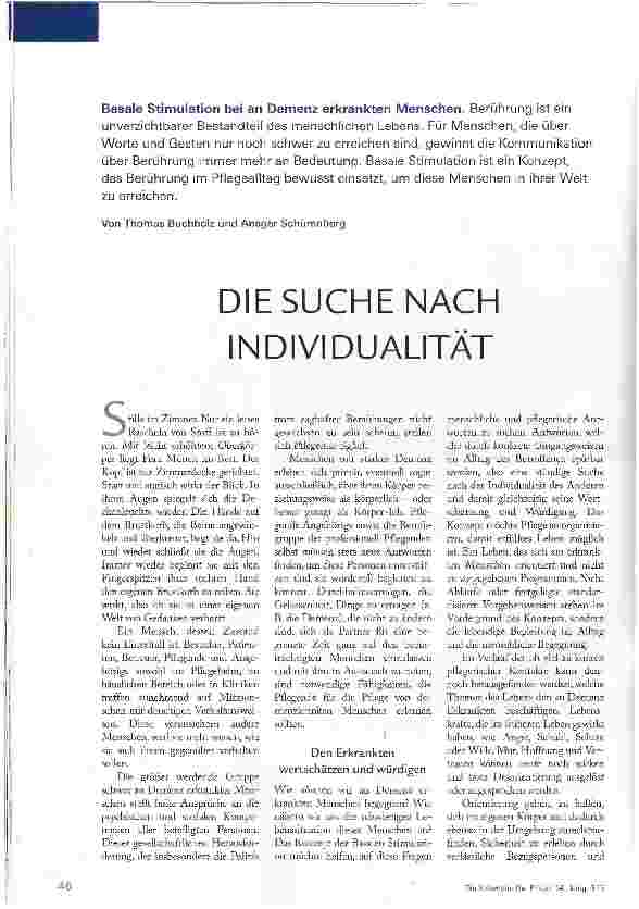 Vorschauseite 1: DIE SUCHE NACH INDIVIDUALITÄT