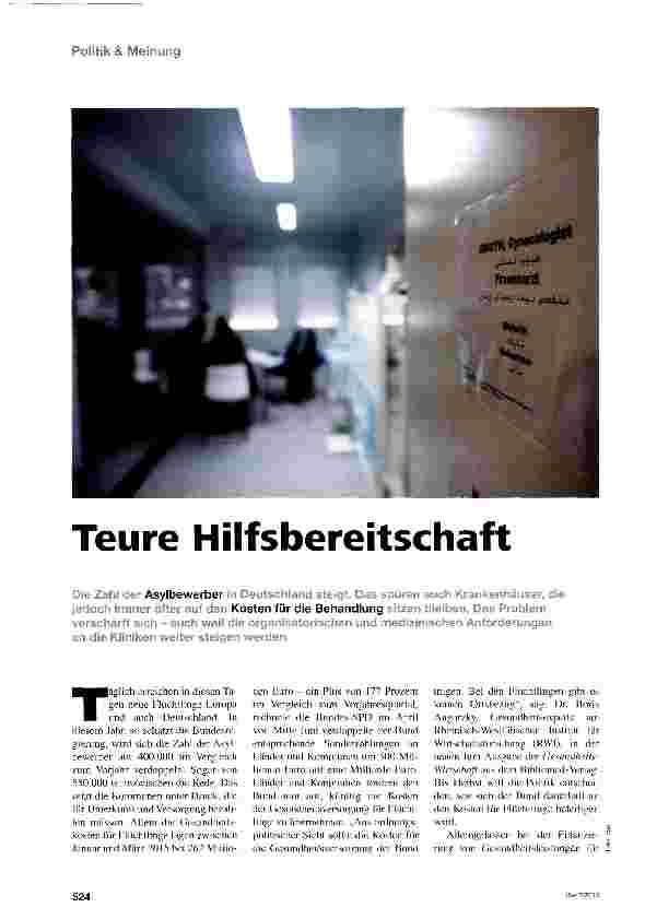 Vorschauseite 1: Teure Hilfsbereitschaft