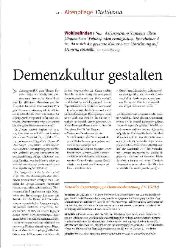 Vorschauseite 2: Demenzkultur gestalten