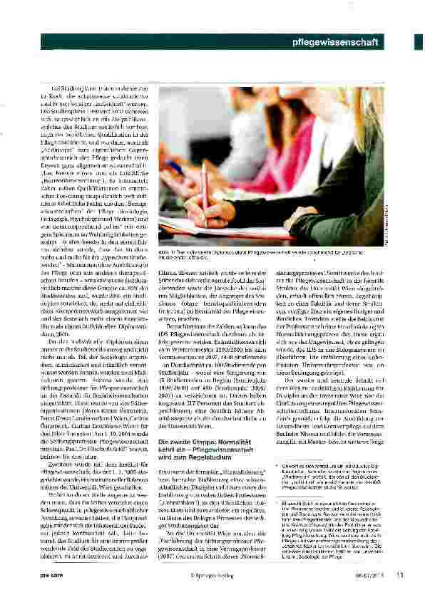 Vorschauseite 2: 10 Jahre Institut für Pflegewissenschaft