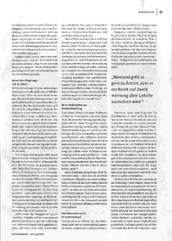Vorschauseite 2: Ist die Zweitmeinung ein Patienten-recht?