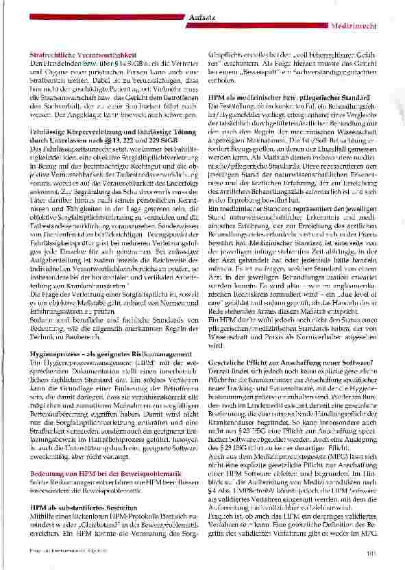Vorschauseite 4: Die Aufbereitung von Klinikbetten als Hygieneproblem