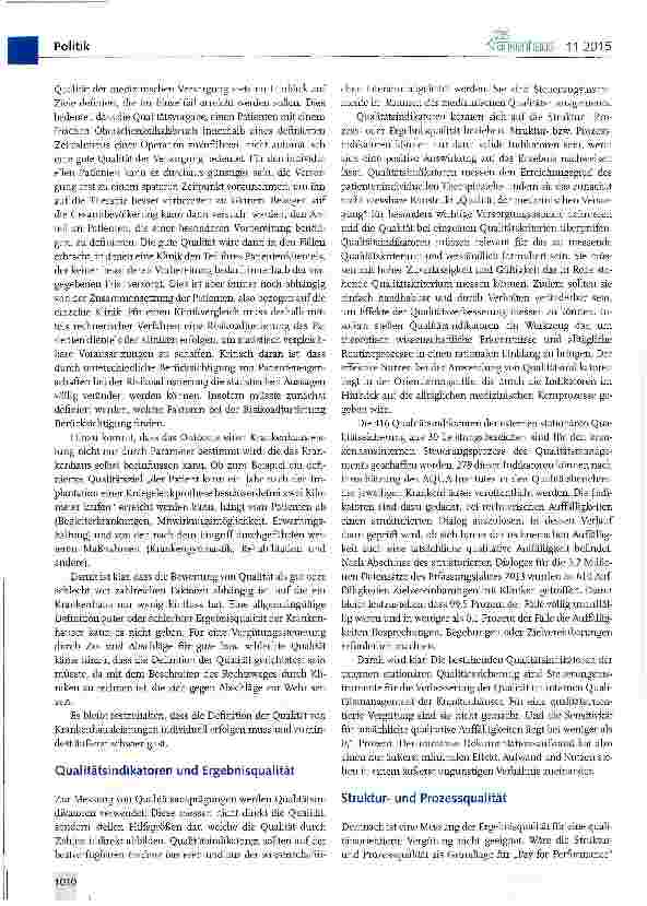 Vorschauseite 2: Qualitätsorientierte Vergütung -eine ambitionierte Aufgabe