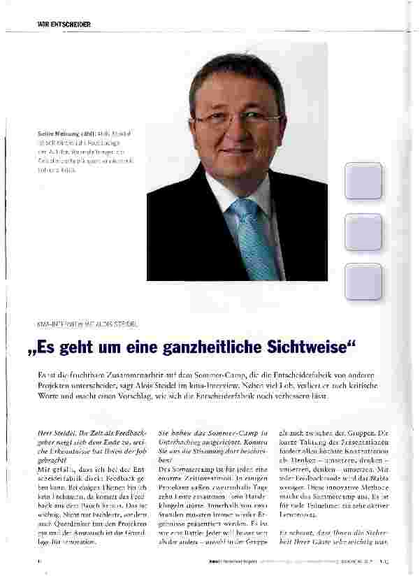 Vorschauseite 1: Es geht um eine ganzheitliche Sichtweise