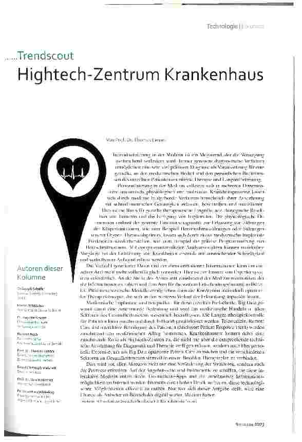 Vorschauseite 1: Hightech-Zentrum Krankenhaus