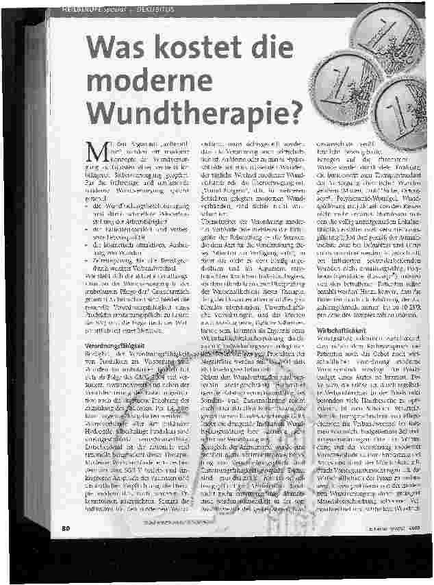Vorschauseite 1: Was kostet die moderne Wundtherapie?