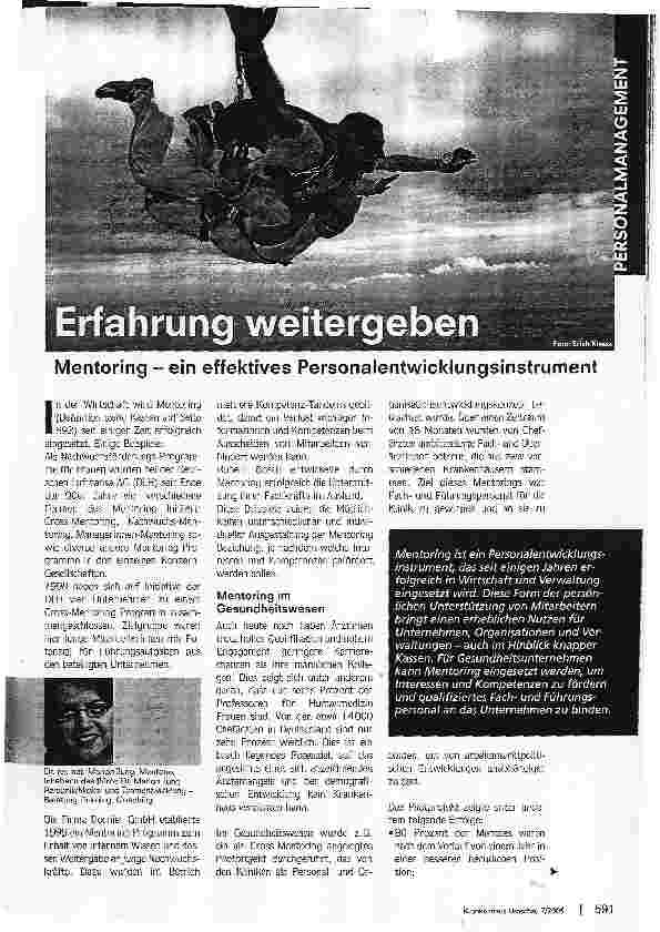 Vorschauseite 1: Erfahrung weitergeben Mentoring - ein effektives Personalentwicklungsinstrument