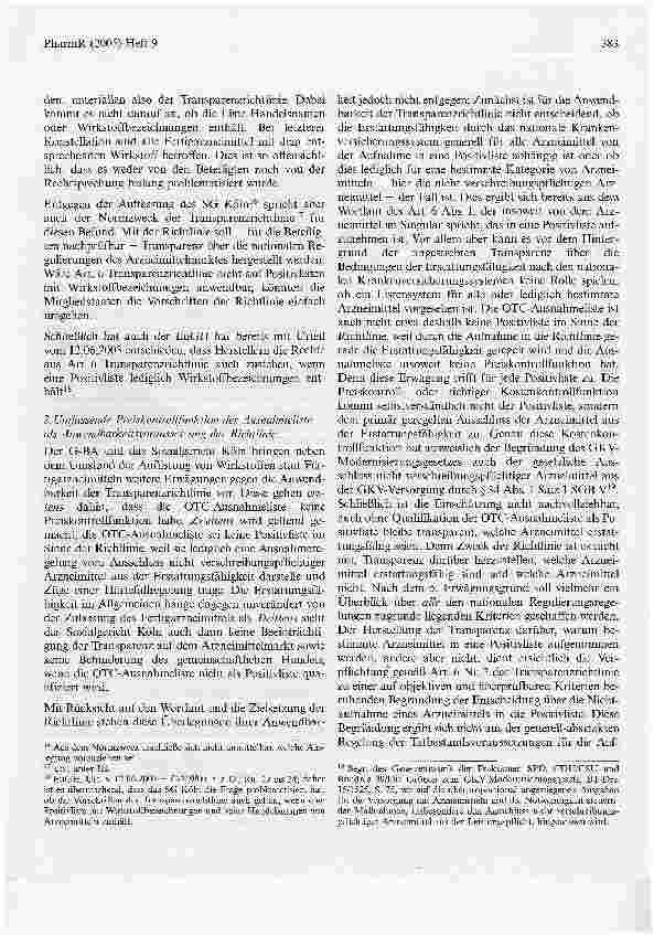 Vorschauseite 3: OTC-Ausnahmeliste gemäß § 34 Abs. 1 Satz 2 SGB V und Transparenzrichtlinie1