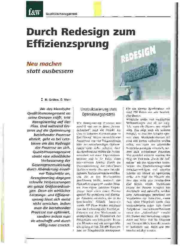 Vorschauseite 1: Durch Redesign zum EffizienzsprungNeu machen statt ausbessern
