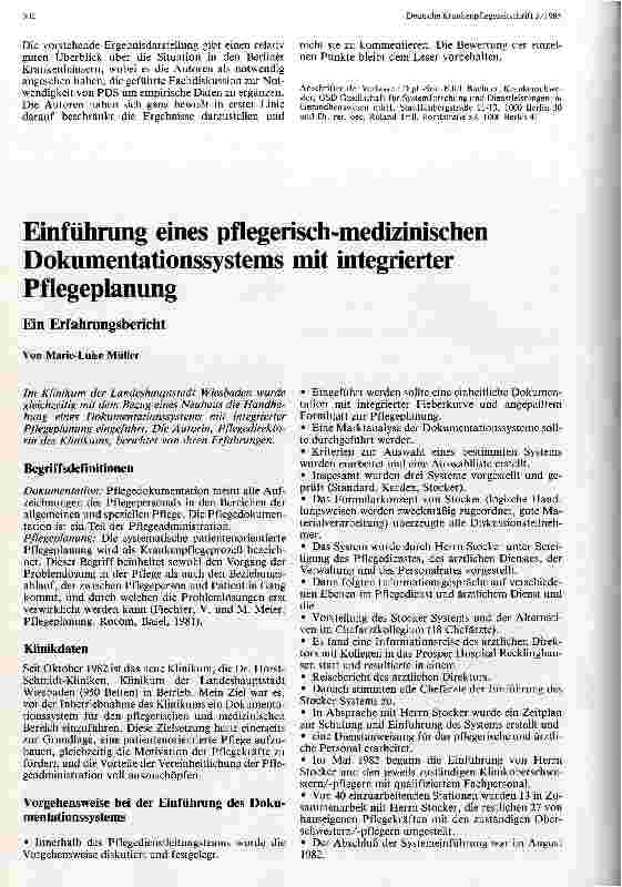 Vorschauseite 3: Pflegedokumentationssysteme in Berliner Krankenhäusern Ergebnis einer empirischen Studie