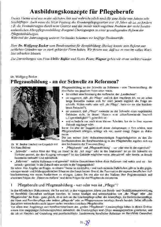 Vorschauseite 1: Ausbildungskonzepte für Pflegeberufe