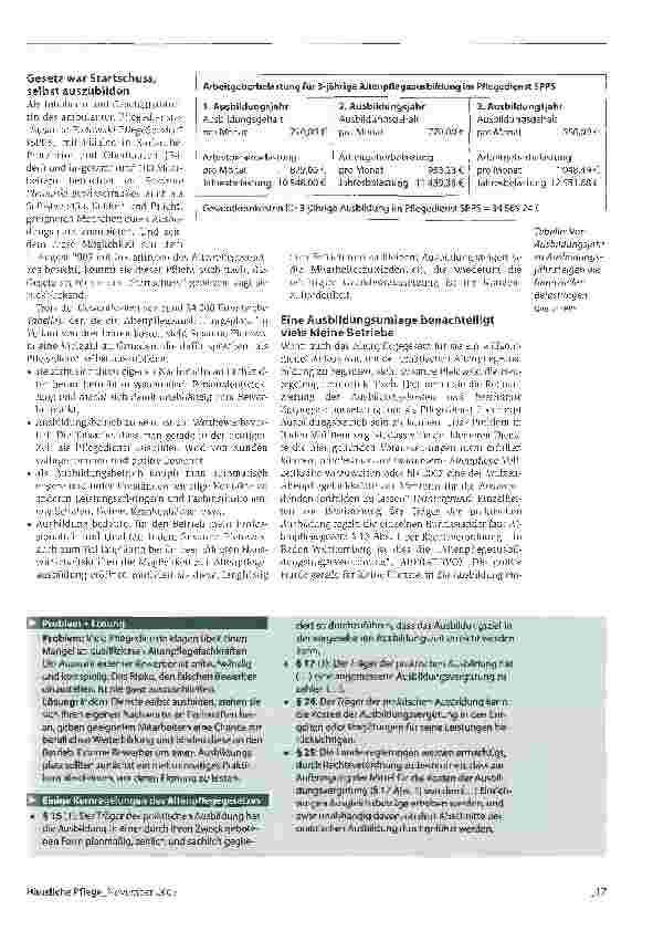 Vorschauseite 2: Ausbildung ist PionierarbeitDer Pflegedienst als Ausbildungsbetrieb: zwischen Professionalisierungschance und Finanzierungsrisiko