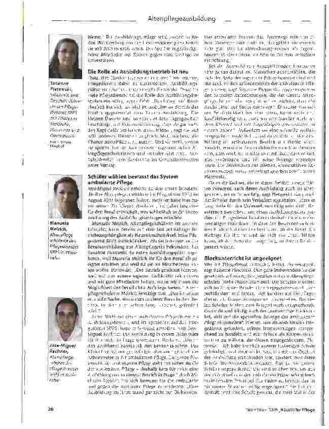 Vorschauseite 5: Ausbildung ist PionierarbeitDer Pflegedienst als Ausbildungsbetrieb: zwischen Professionalisierungschance und Finanzierungsrisiko