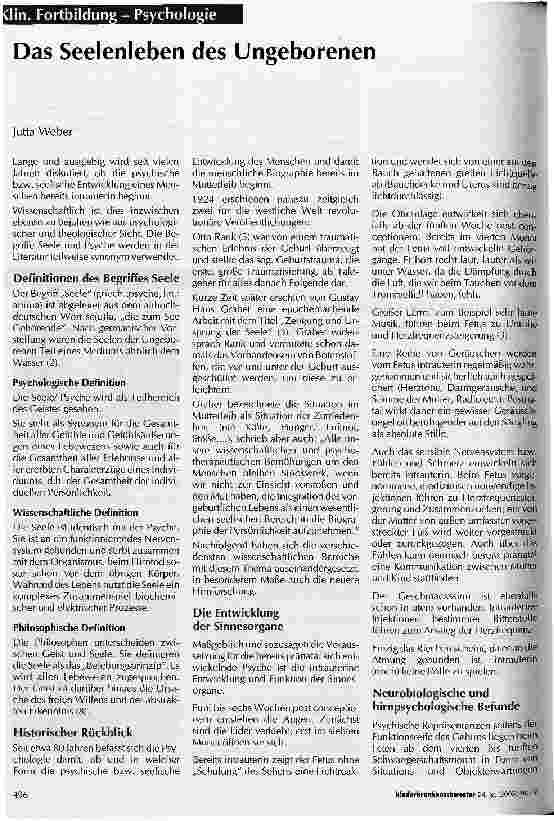 Vorschauseite 1: Das Seelenleben des Ungeborenen
