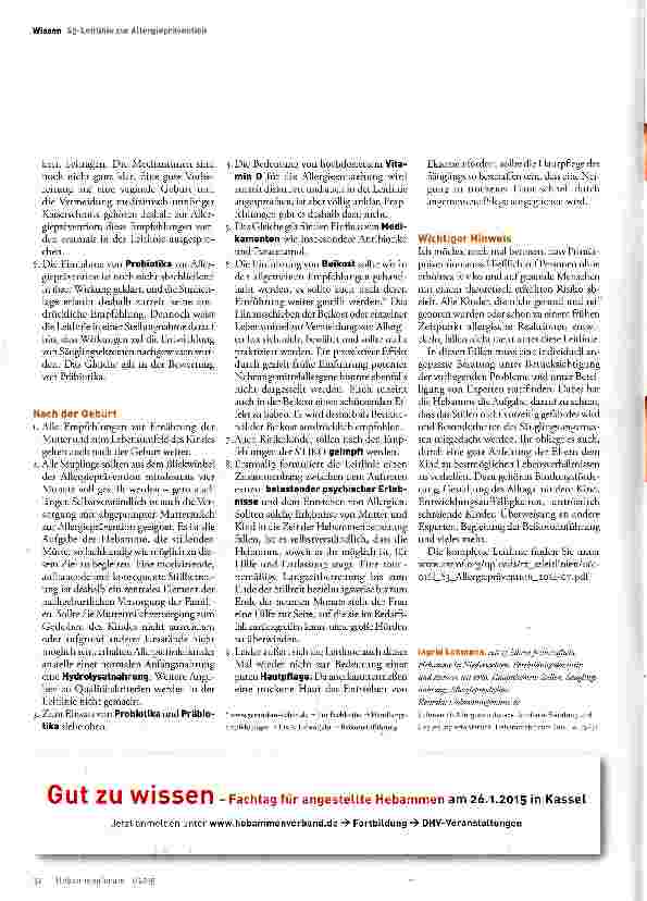 Vorschauseite 4: Allergieprophylaxe: fundierte Beratung und Begleitung erforderlich