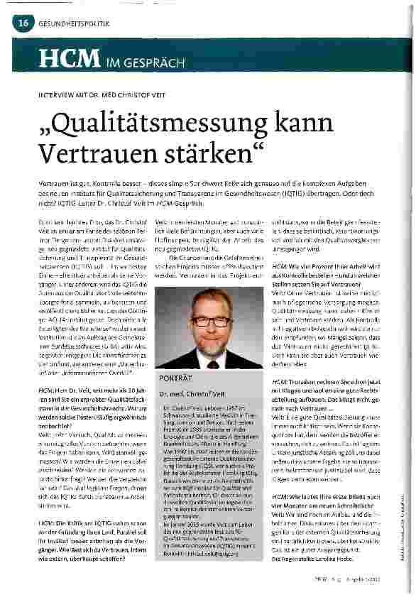 Vorschauseite 1: Qualitätsmessung kann Vertrauen stärken