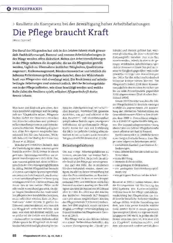 Vorschauseite 1: Die Pflege braucht Kraft