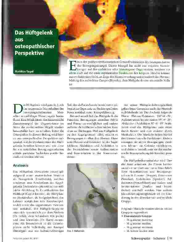 Vorschauseite 1: Das Hüftgelenk aus osteopathischer Sicht