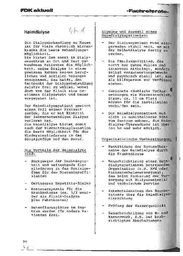 Vorschauseite 1: Heimdialyse