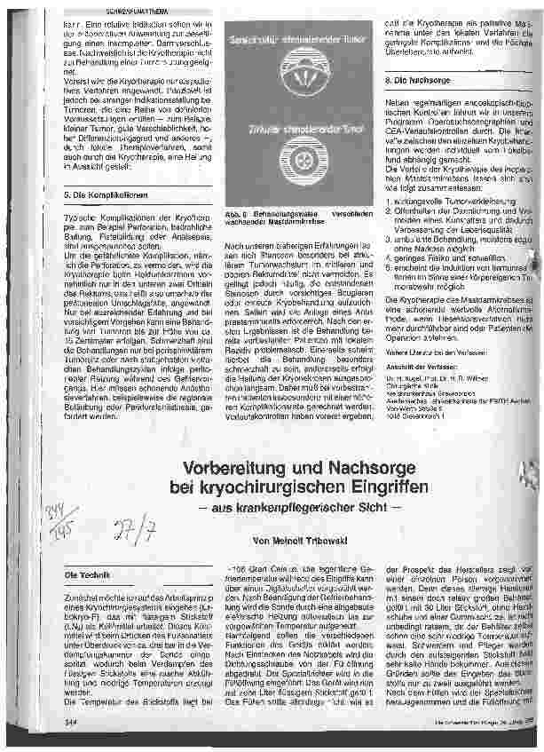 Vorschauseite 1: Vorbereitung und Nachsorge bei kryochirurgischen Eingriffen Aus krankenpflegerischer Sicht