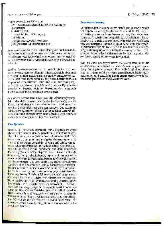Vorschauseite 2: Risperidonerste Erfahrungen