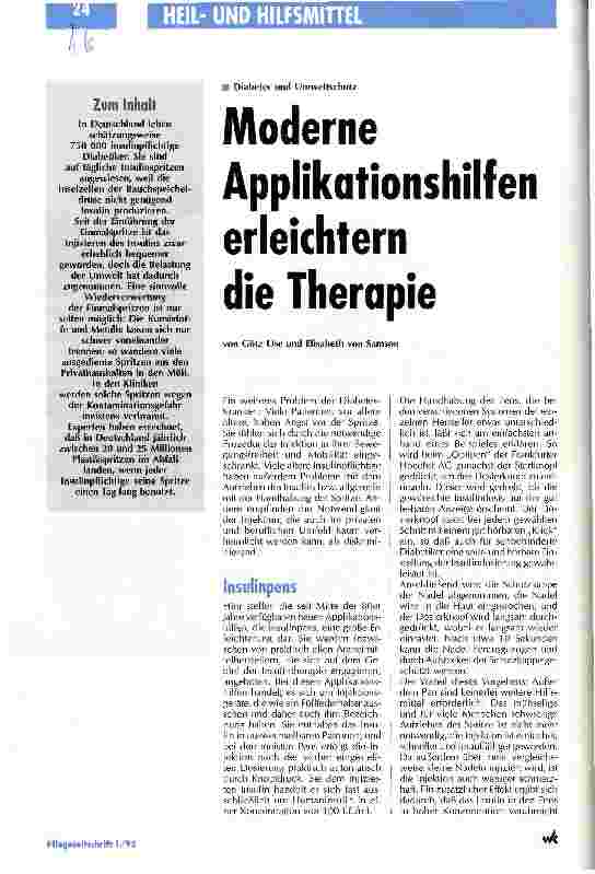 Vorschauseite 1: Moderne Applikationshilfen erleichtern die Therapie