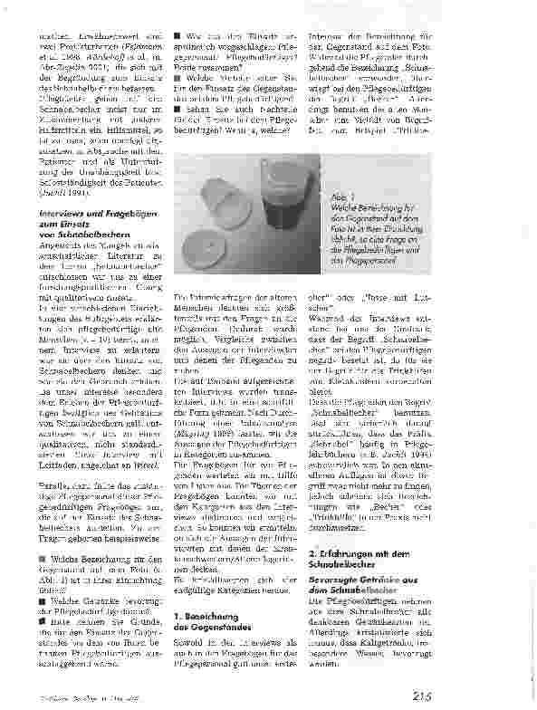 Vorschauseite 2: Der Schnabelbecher. Beliebtes oder überholtes Pflegehilfsmittel?